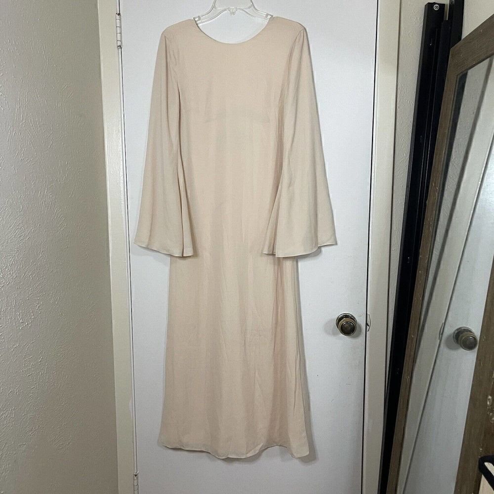 NEW! Fame X Partners Peach bell sleeve maxi dress size US 8 -Flawed-